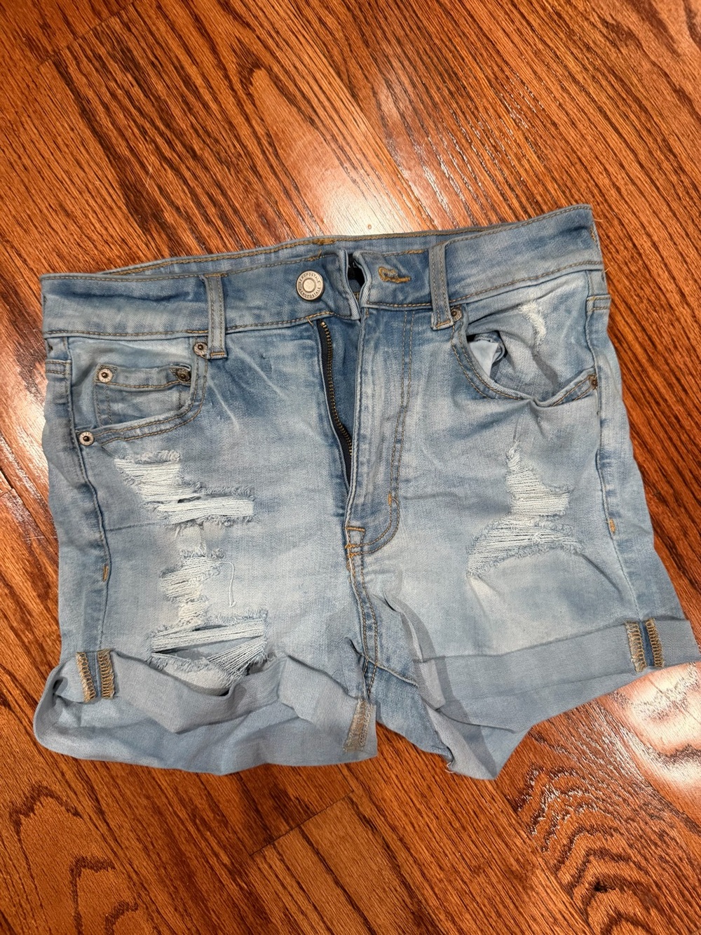 Aeropostale Light Blue Distressed Denim Shorts